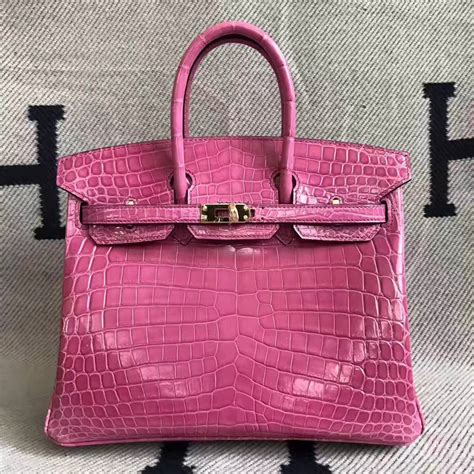 hermes pink crocodile birkin bag.